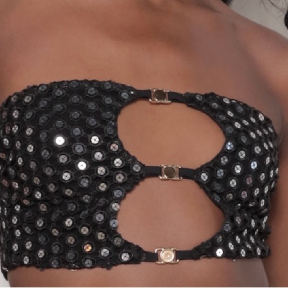 EastnWest QUINN CROP TOP IN MIRROR Size Large NWT SKU0933
